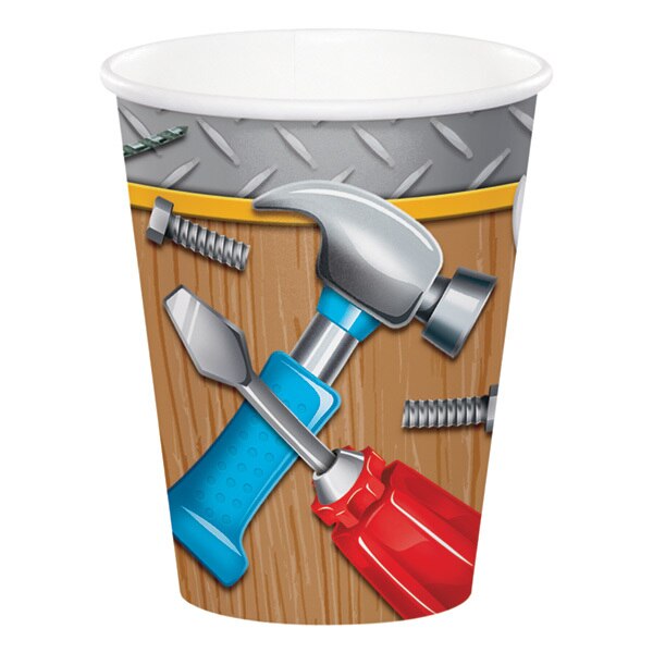 Carpenter Tools Party Cups, 9 oz, 8 ct