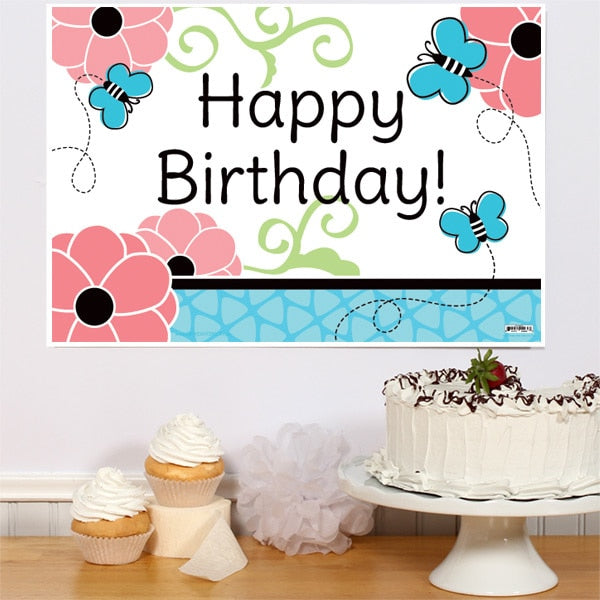 Little Butterfly Birthday Sign, 8.5x11 Printable PDF Digital Download by Birthday Direct
