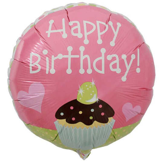 Cupcake Party Foil Balloon, 18 inch, each
