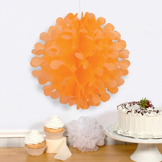 Pumpkin Orange Flutter Ball Decoration, 12 inch, each