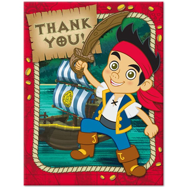 Jake and the Never Land Pirates Thank You Notes, 4 x 5 inch, 8 count