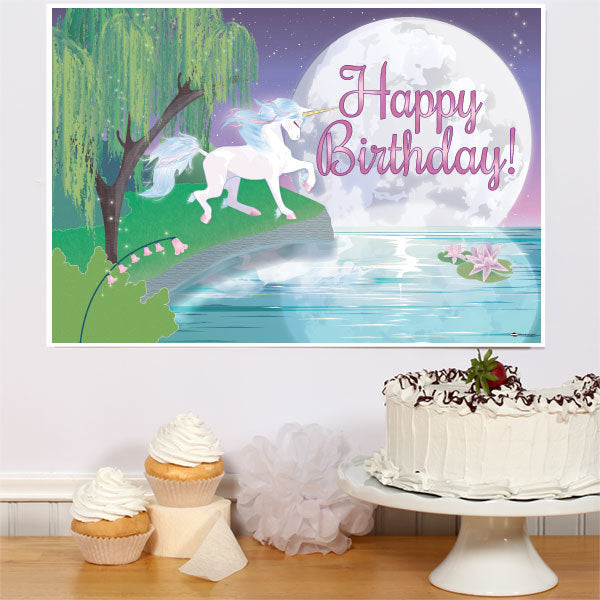Unicorn Fantasy Birthday Sign, 8.5x11 Printable PDF Digital Download by Birthday Direct