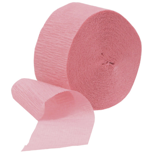 Streamer Roll, Baby Pink Crepe Paper, 81 feet, each