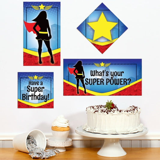 Birthday Direct's Super Hero Girl Birthday Sign Cutouts