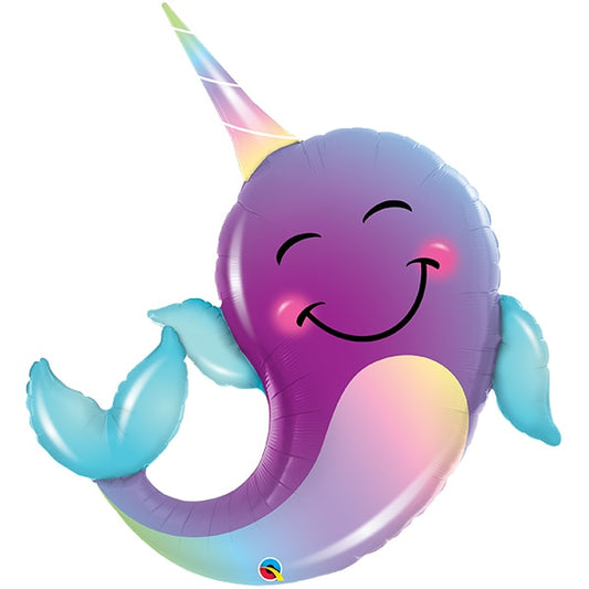 Pastel Narwhal Foil Balloon, 40 inch, each