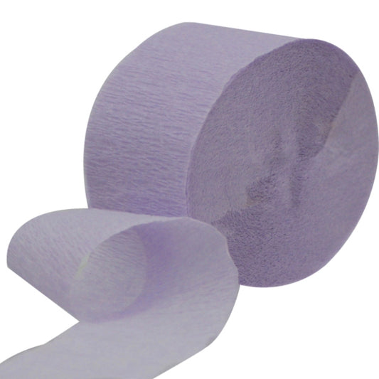 Streamer Roll, Lavender Crepe Paper, 81 feet, each
