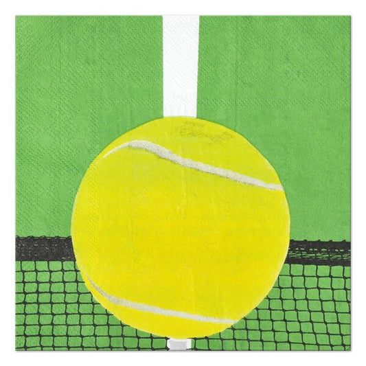 Tennis Party Beverage Napkins, 5 inch fold, set of 16