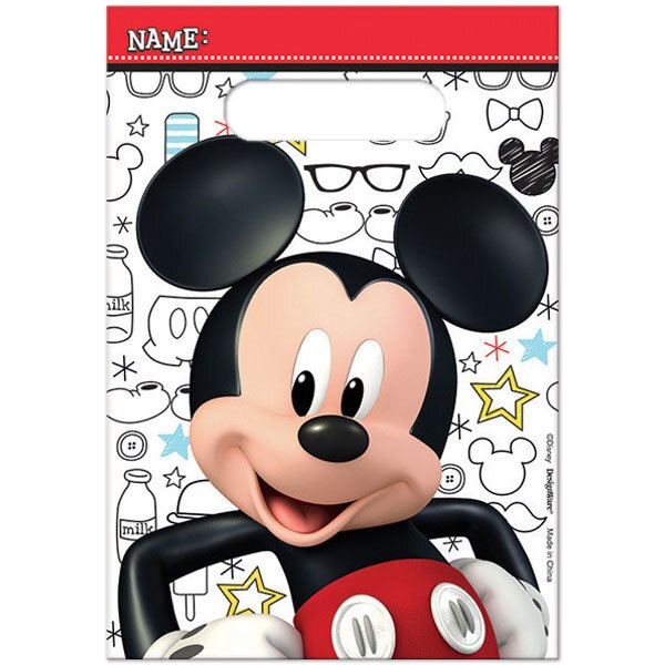 Disney Mickey Mouse Loot Bags, 6.5 x 9 inch, 8 count