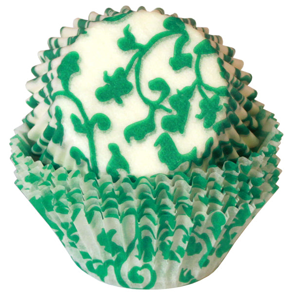 Cupcake Standard Size Greaseproof Paper Baking Cup Green Ivy, set of 16