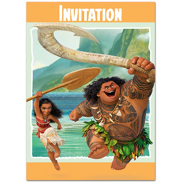 Disney Moana Invitations, Fill In with Envelopes, 5 x 4 in, 8 ct