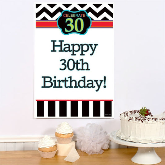 Celebrate 30th Birthday Sign, 8.5x11 Printable PDF Digital Download by Birthday Direct