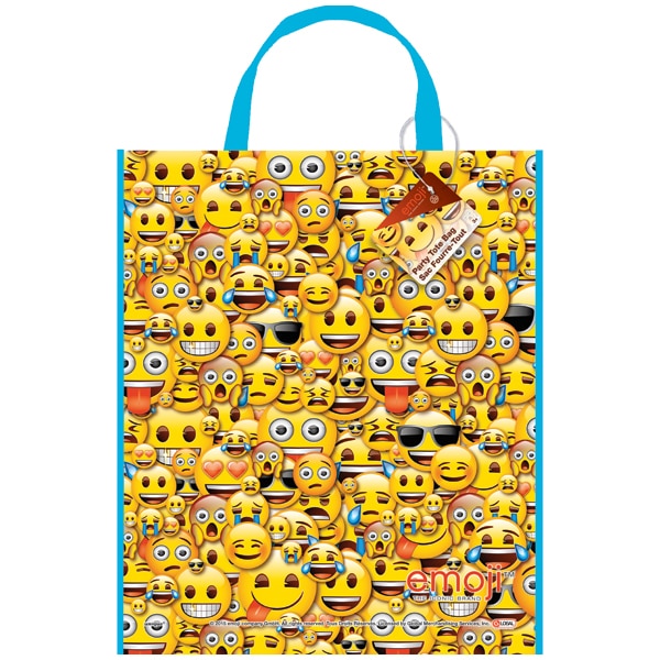 Emoji Party Tote Bag, Plastic, 11 x 13, 8 ct