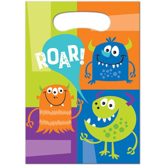 Little Monster Fun Treat Bags, 6 x 9 inch, 8 count