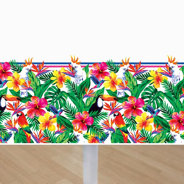 Palm Tropical Luau Table Cover, 54 x 84 inch, each