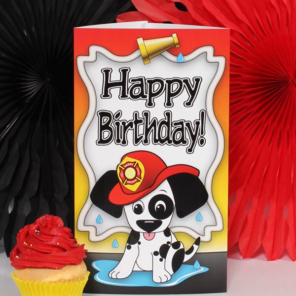 Birthday Direct's Firehouse Dog Birthday Tall Centerpiece