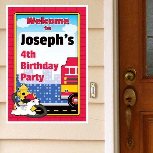 Birthday Direct's Fire Engine Party Custom Door Greeter
