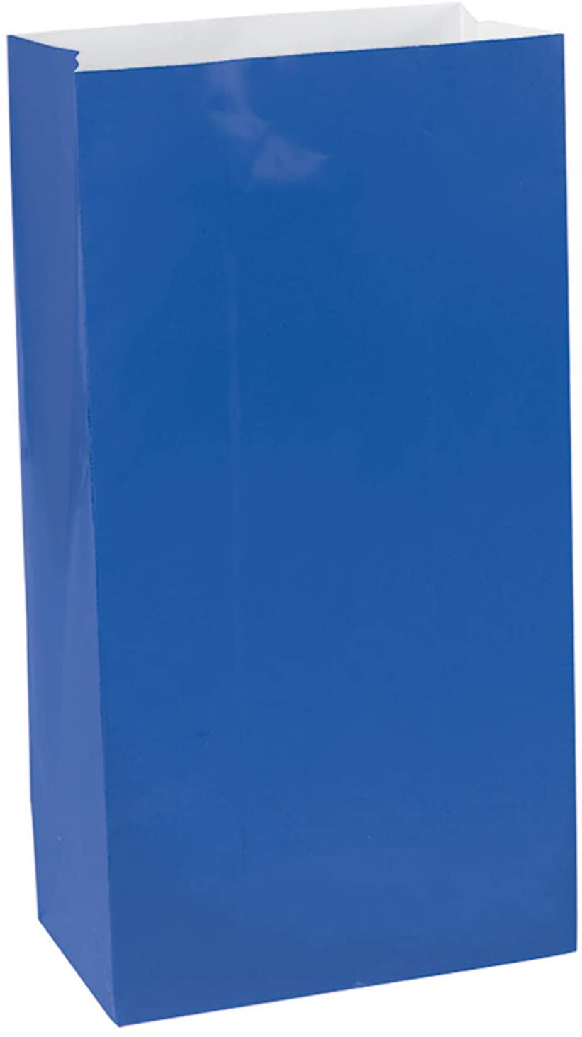 Royal Blue Mini Paper Treat Bags, 6.5 inch, set of 12
