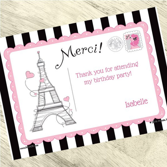 Birthday Direct's Paris Party Custom Thank You