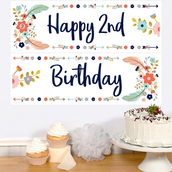 Birthday Direct's Boho 2nd Birthday Two Piece Banners