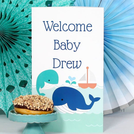 Birthday Direct's Little Whale Baby Shower Blue Custom Centerpiece
