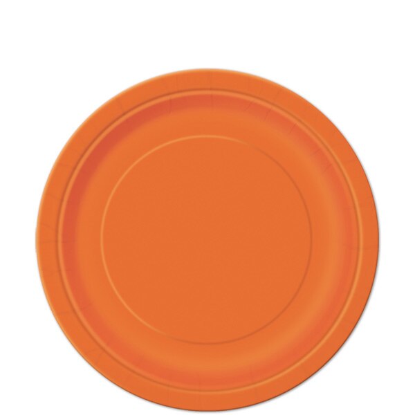 Pumpkin Orange Dessert Plates, 7 inch, set of 20