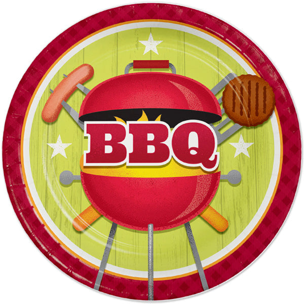 Barbeque Dinner Plates, 9 inch, 8 count