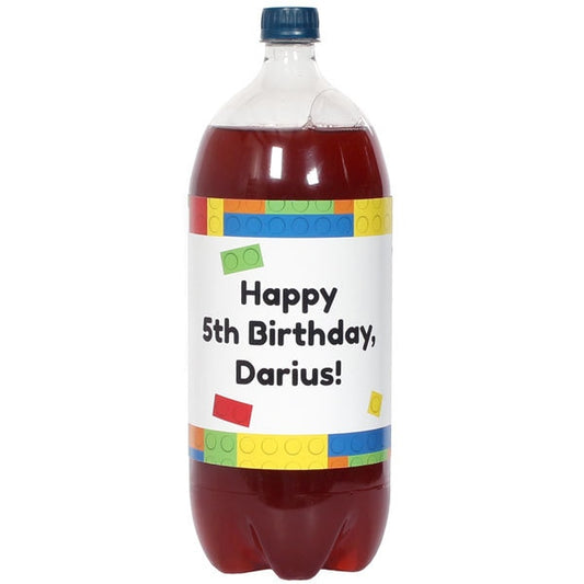 Birthday Direct's Lock Blocks Party Custom Bottle Labels