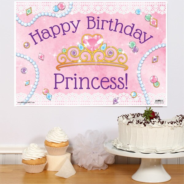 Princess Jewels Birthday Sign, 8.5x11 Printable PDF Digital Download by Birthday Direct