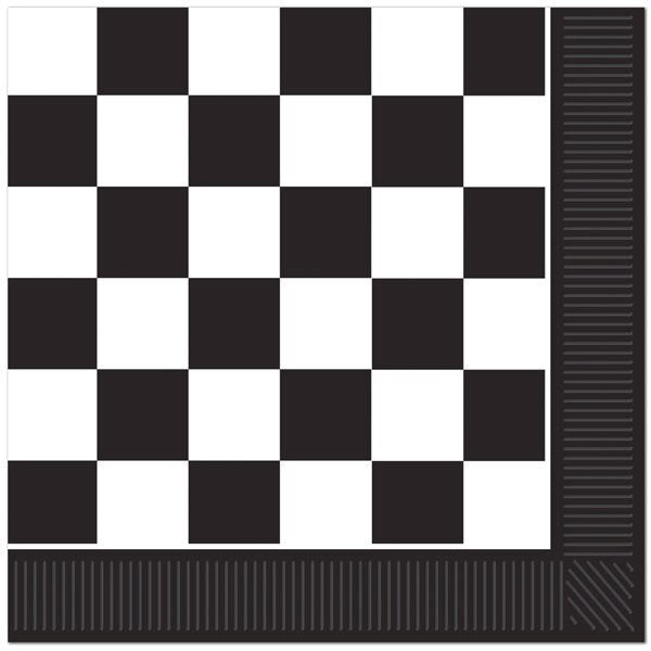 Black and White Check Lunch Napkins, 6.5 inch fold, set of 16