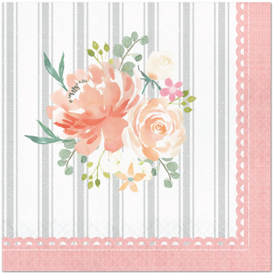 Farmhouse Floral Lunch Napkins, 6.5 inch fold, set of 16