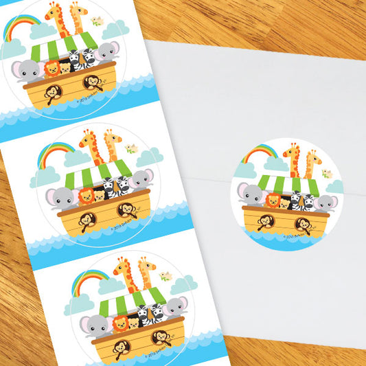 Birthday Direct's Noah's Ark Party Circle Stickers