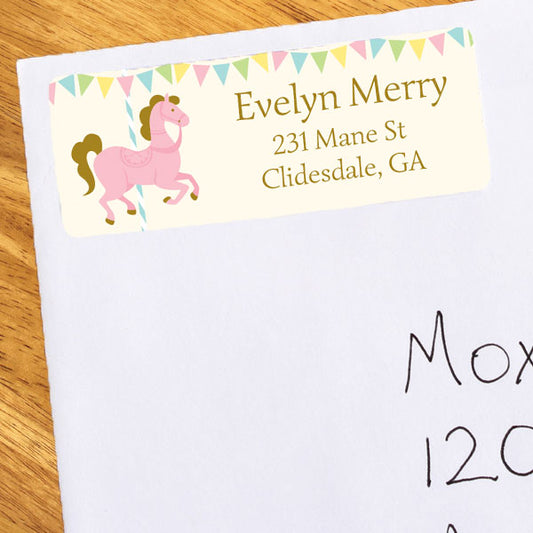 Birthday Direct's Carousel Horse Party Address Labels