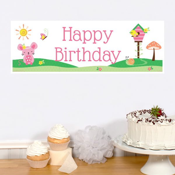 Little Garden Birthday Tiny Banner, 8.5x11 Printable PDF Digital Download by Birthday Direct
