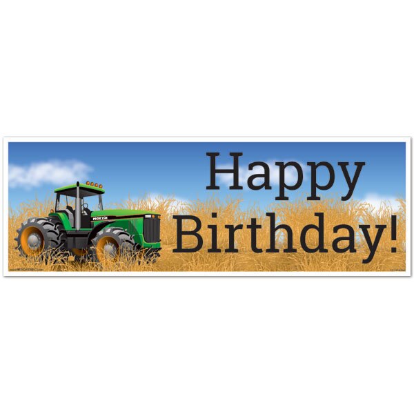 Farm Tractor Birthday Tiny Banner, 8.5x11 Printable PDF Digital Download by Birthday Direct