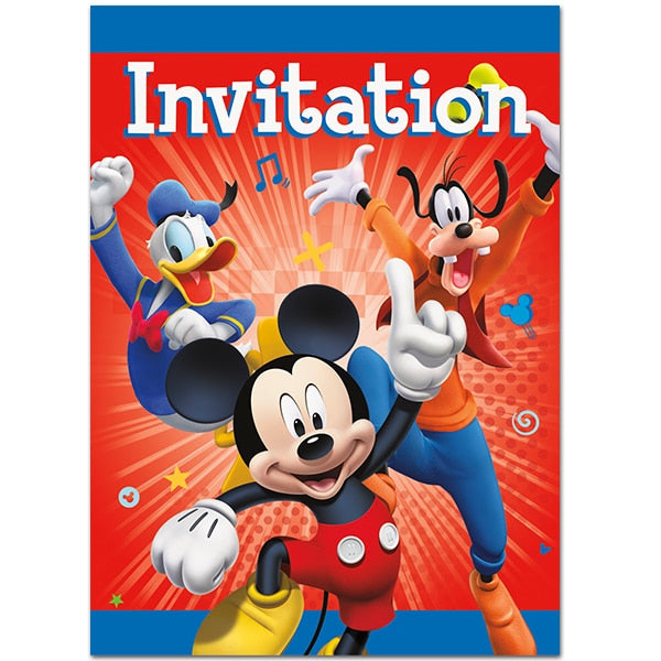 Disney Mickey and Friends Invitations, Fill In with Envelopes, 5 x 4 in, 8 ct
