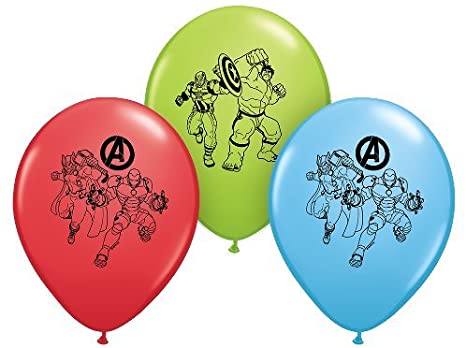 Marvel Avengers Printed Latex Balloons, decor, 6 count