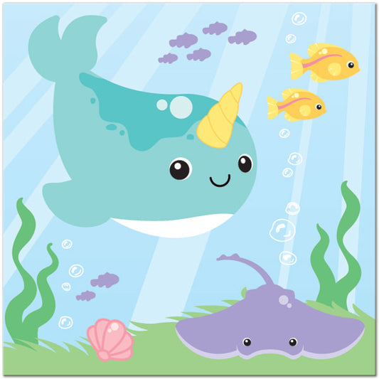 Birthday Direct's Narwhal Fantasy Party Lunch Napkins