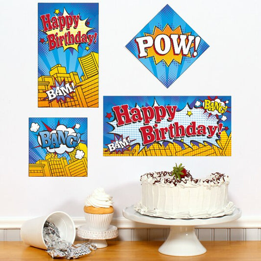 Birthday Direct's Comic Book Party Sign Cutouts