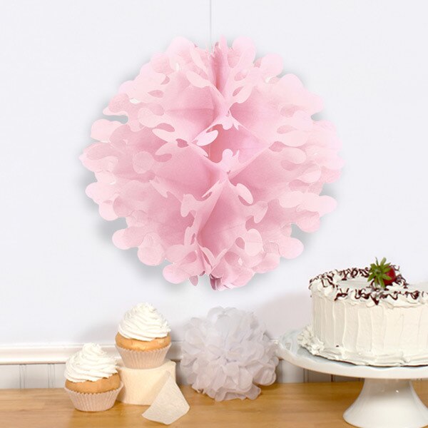 Lovely Pink Flutter Ball Decoration, 12 inch, each