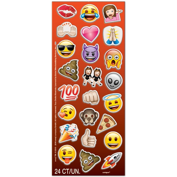 Emoji Party Puffy Stickers, set, set of 24