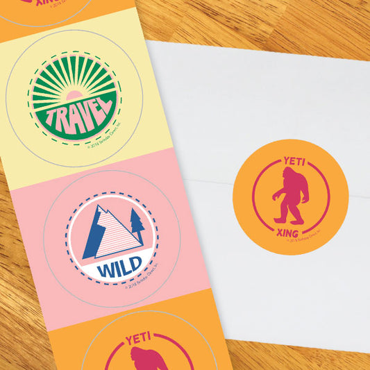 Birthday Direct's Mountain Bigfoot Party Circle Stickers