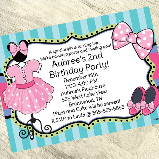 Birthday Direct's Dress Up Mouse Party Custom Invitations