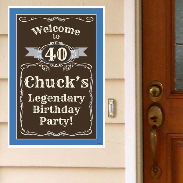 Birthday Direct's Vintage Dude 40th Birthday Custom Door Greeter