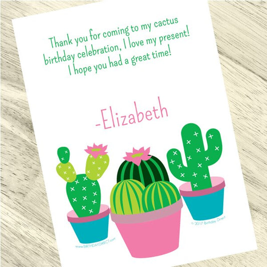 Birthday Direct's Cactus Party Custom Thank You