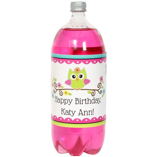 Birthday Direct's Little Owl Party Custom Bottle Labels
