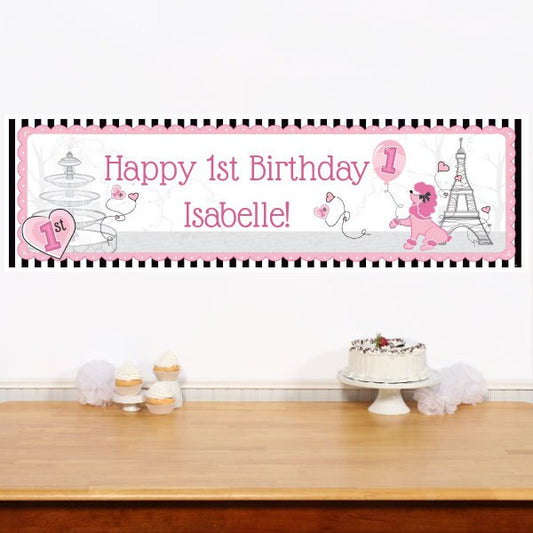 Birthday Direct's Paris 1st Birthday Custom Banner