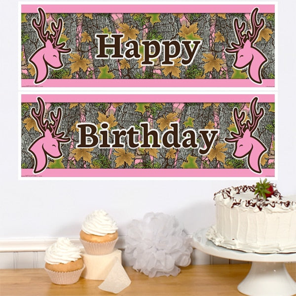 Birthday Direct's Camouflage Pink Birthday Two Piece Banners