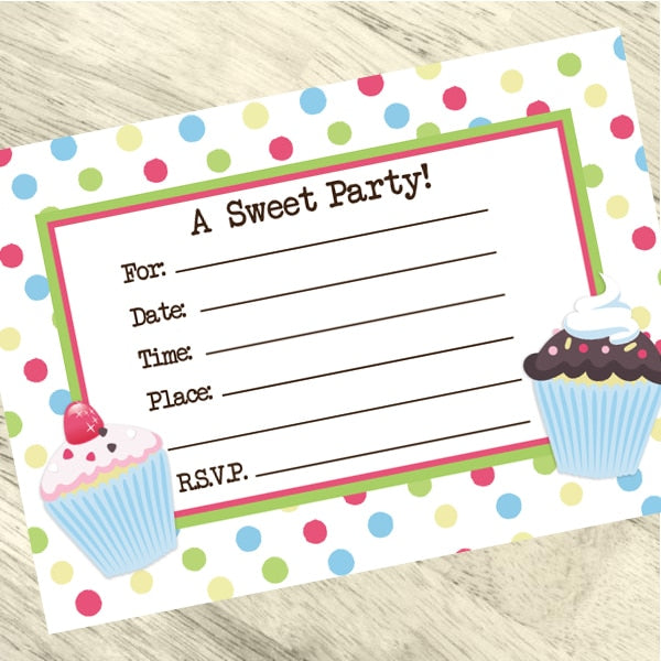 Birthday Direct's Sweet Cupcake Party Invitations