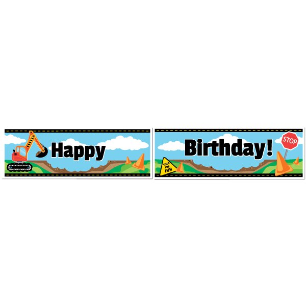 Birthday Direct's Construction Birthday Two Piece Banners