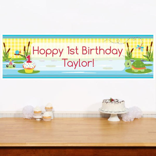Birthday Direct's Frog 1st Birthday Custom Banner